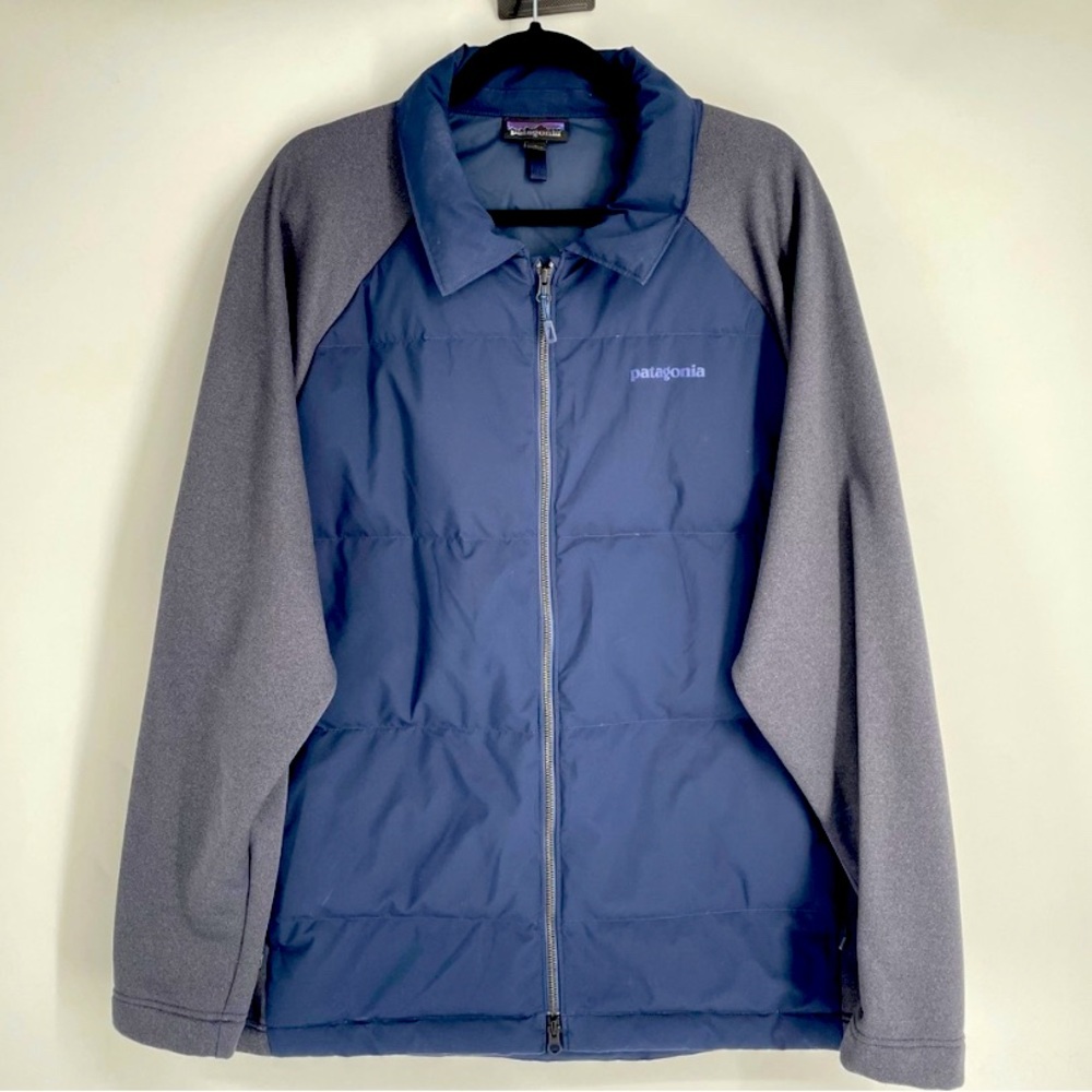 Patagonia Mens Ukiah Down Hybrid Puffer Jacket Navy Blue